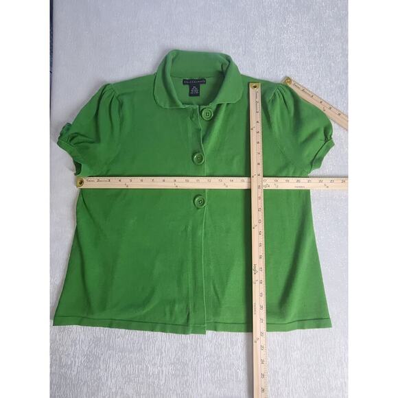 Grace Elements Silk women's Green cardigan puff cap Size XL Office church work - Picture 5 of 5